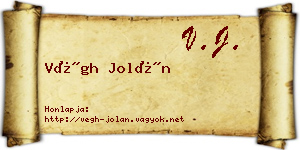 Végh Jolán névjegykártya