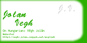 jolan vegh business card