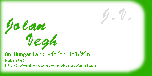 jolan vegh business card